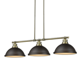 Yep by Golden Lighting Duncan 3-light Island Light in Aged Brass and Rubbed Bronze shade (36|3602-3LP AB-RBZ)