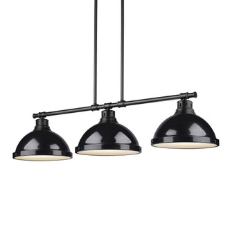 Yep by Golden Lighting Duncan 3-light Island Light in Matte Black and Black shade (36|3602-3LP BLK-BK)