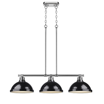 Yep by Golden Lighting Duncan 3-light Island Light in Chrome and Black shade (36|3602-3LP CH-BK)