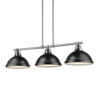 Yep by Golden Lighting Duncan 3-light Island Light in Chrome and Matte Black shade (36|3602-3LP CH-BLK)