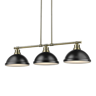 Yep by Golden Lighting Duncan 3-light Island Light in Aged Brass and Matte Black shade (36|3602-3LP AB-BLK)
