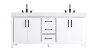 72 inch Double Bathroom Vanity In White (758|VF60672DWH)
