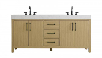 72 inch Double Bathroom Vanity In Honey Brown (758|VF60672DMHB)