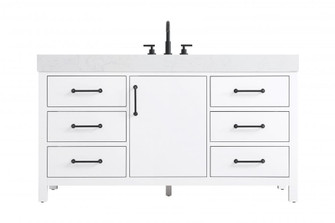 60 inch Single Bathroom Vanity In White (758|VF60660WH)