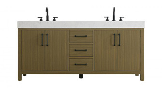 72 inch Double Bathroom Vanity In Chestnut Brown (758|VF60672DMCB)