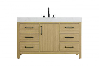 54 inch Single Bathroom Vanity In Honey Brown (758|VF60654MHB)