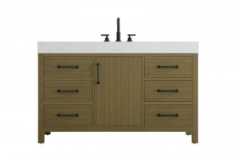 54 inch Single Bathroom Vanity In Chestnut Brown (758|VF60654MCB)