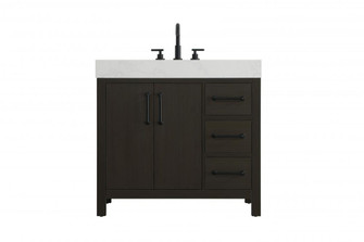 36 inch Single Bathroom Vanity In Mocha Brown (758|VF60636MMB)