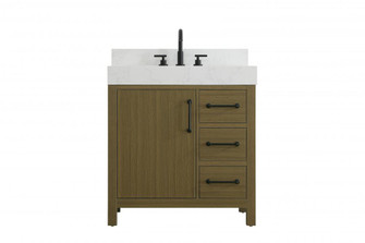 32 inch Single Bathroom Vanity In Chestnut Brown with backsplash (758|VF60632MCB-BS)