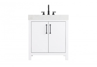 30 inch Single Bathroom Vanity In White (758|VF60630WH)