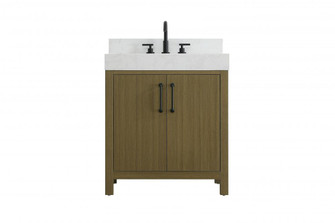 30 inch Single Bathroom Vanity In Chestnut Brown with backsplash (758|VF60630MCB-BS)