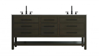 72 inch Double Bathroom Vanity in Mocha Brown (758|VF60572DMMB)