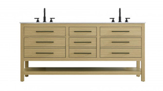 72 inch Double Bathroom Vanity in Honey Brown (758|VF60572DMHB)