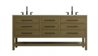 72 inch Double Bathroom Vanity in Chestnut Brown (758|VF60572DMCB)