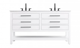 60 inch Double Bathroom Vanity in White (758|VF60560DWH)