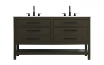 60 inch Double Bathroom Vanity in Mocha Brown (758|VF60560DMMB)