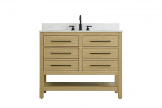 42  inch Single Bathroom Vanity in Honey Brown with backsplash (758|VF60542MHB-BS)