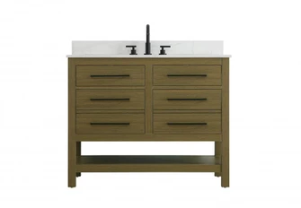 42 inch Single Bathroom Vanity in Chestnut Brown with backsplash (758|VF60542MCB-BS)