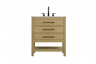 30 inch Single Bathroom Vanity in Honey Brown (758|VF60530MHB)