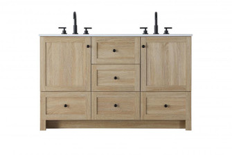 54 inch Double Bathroom Vanity In Mango Wood (758|VF2854DMW)