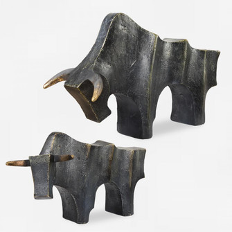 Uttermost Regal Bull Bronze Sculptures Set/2 (85|18227)