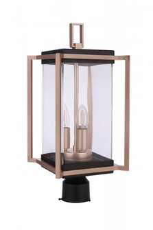 Metalwork 3 Light Outdoor Post Mount in Midnight/Satin Brass (20|ZA6515-MNSB)