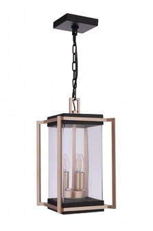 Metalwork 3 Light Outdoor Pendant in Midnight/Satin Brass (20|ZA6511-MNSB)