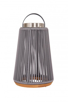 Sea Scape Solar LED Outdoor Rechargeable Table Lamp in Stainless Steel, Gray Rope (20|86296SS-OTR)