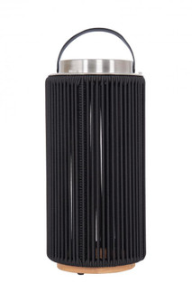 Sea Scape Solar LED Outdoor Rechargeable Table Lamp in Stainless Steel, Black Rope (20|86297SS-OTR)