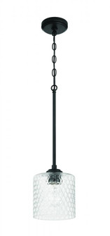 Claire 1 Light Mini Pendant in Flat Black (20|60591-FB)