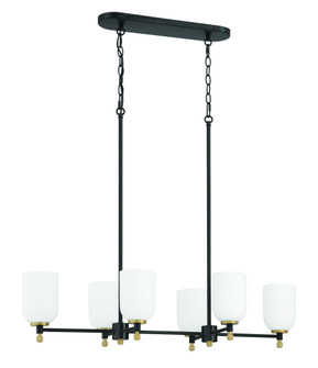 Council 6 Light Island in Flat Black/Satin Brass (20|60376-FBSB)