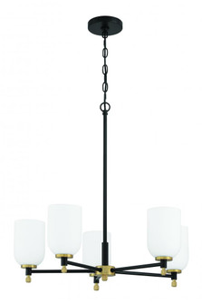 Council 5 Light Chandelier in Flat Black/Satin Brass (20|60325-FBSB)