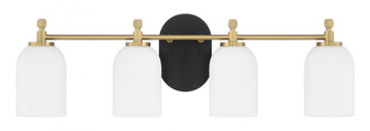 Council 4 Light Vanity in Flat Black/Satin Brass (20|60304-FBSB)
