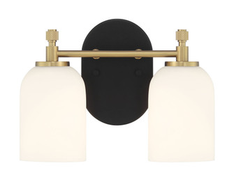 Council 2 Light Vanity in Flat Black/Satin Brass (20|60302-FBSB)