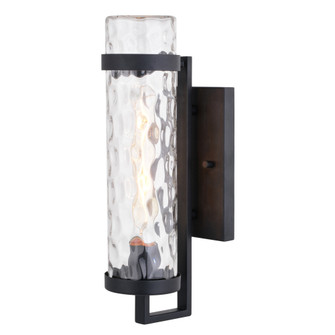 VAXCEL Seymour 15.5 in. H 1-Light Textured Black Transitional Outdoor Wall Sconce made of Durable Me (51|T0772)