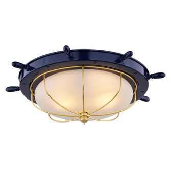 Orleans 15-in. W Flush Mount Navy Blue and Matte Gold (51|C0316)