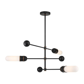 Brian Patrick Flynn Capsule 47.75'' LED Matte Black + Textured Gold Linear Chandelier (205|CAP-8513-MK-TG)
