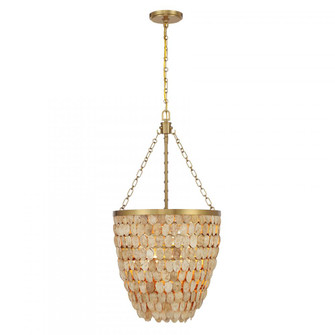 Catalan 4-Light Pendant in Warm Brass by Breegan Jane (128|7-7560-4-322)