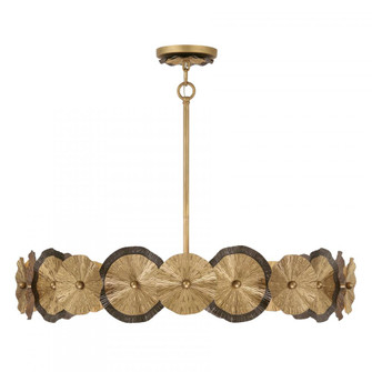 Lincoln 5-Light Pendant in Distressed Gold and Bronze by Breegan Jane (128|7-6384-5-61)