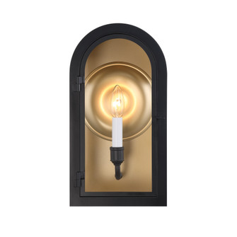 Grotto 1-Light Outdoor Wall Lantern in Matte Black with Vintage Gold (128|5-410-331)