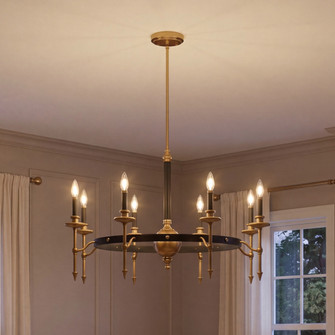 Consulate 8-Light Chandelier in Matte Black and Warm Brass (128|1-9512-8-143)