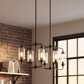 Holton 6-Light Linear Chandelier in Matte Black (128|1-3026-6-89)