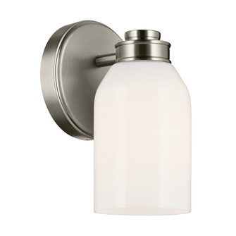 Shae 8.25'' 1-Light Wall Sconce with White Opal Glass in Brushed Nickel (10687|55200NI)