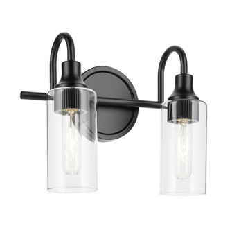 Kavi 12.5'' 2-Light Vanity Light with Clear Glass in Black (10687|55210BK)