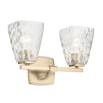 Marant 14.25'' 2-Light Vanity Light with Clear Water Glass in Champagne Bronze (10687|55215CPZWTR)