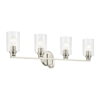 Gioe 32.25'' 4-Light Vanity Light with Clear Fluted Glass in Brushed Nickel (10687|55227NIFLU)