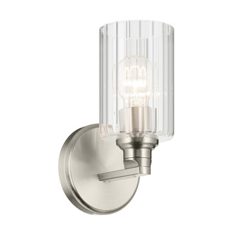 Gioe 9.5'' 1-Light Wall Sconce with Clear Fluted Glass in Brushed Nickel (10687|55224NIFLU)
