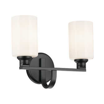 Gioe 14.25'' 2-Light Vanity Light with Opal Glass in Black (10687|55225BK)