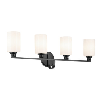 Gioe 32.25'' 4-Light Vanity Light with Opal Glass in Black (10687|55227BK)