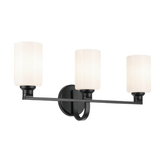Gioe 24.25'' 3-Light Vanity Light with Opal Glass in Black (10687|55226BK)